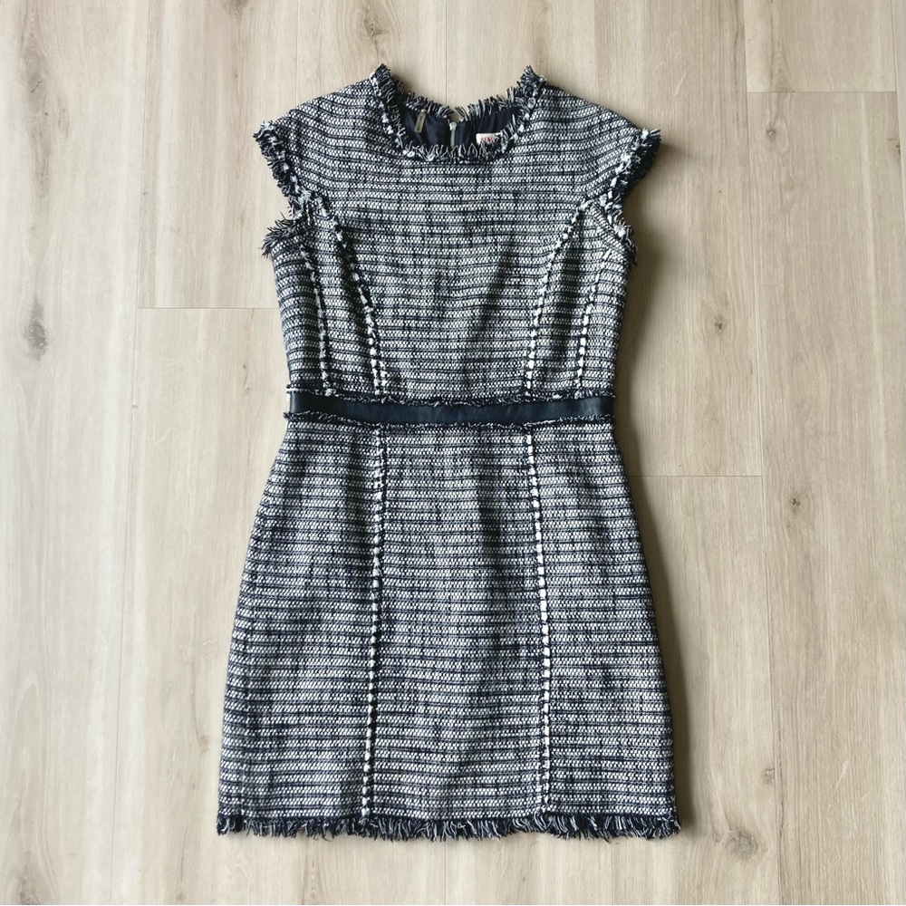 Tweed Sheath Dress size 6 Black White Rebecca Taylor